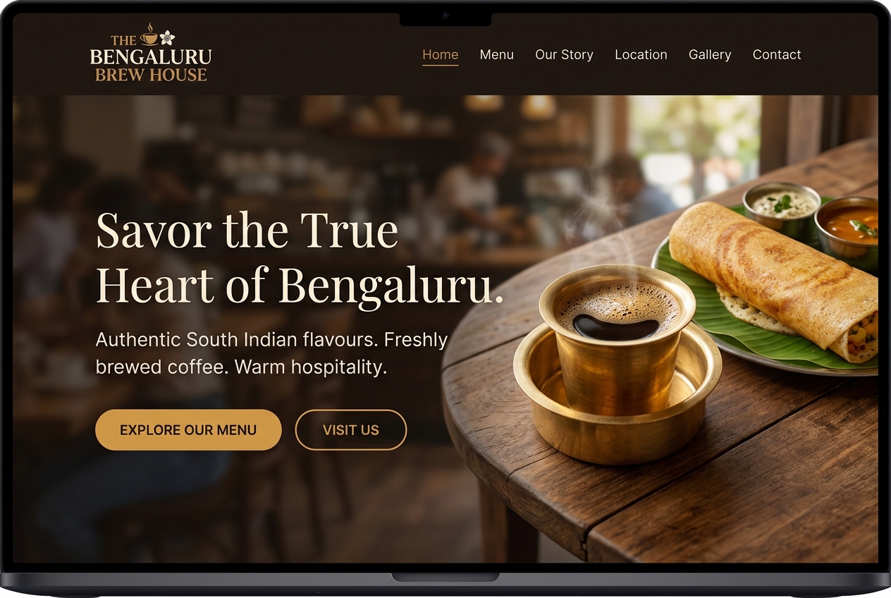 Bangalore Brew House website screenshot