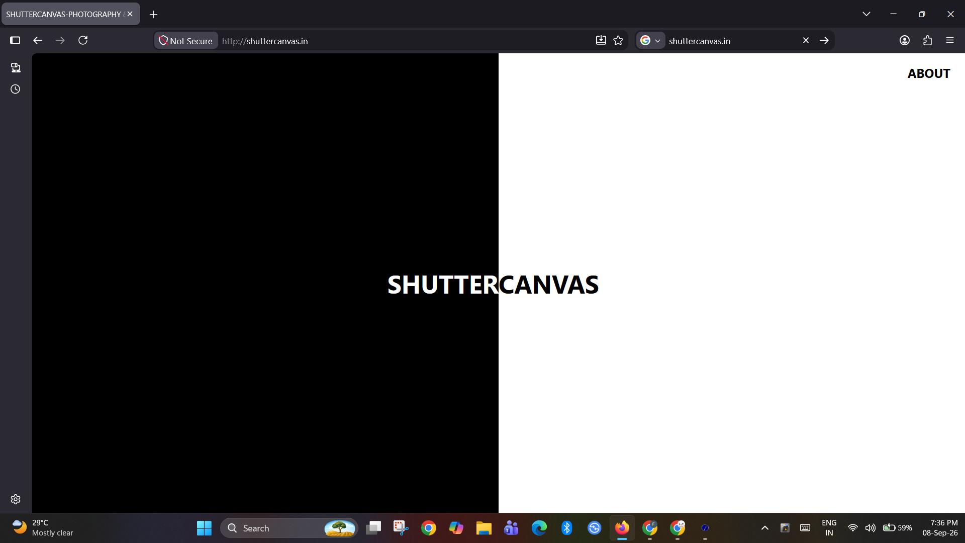 ShutterCanvas website screenshot